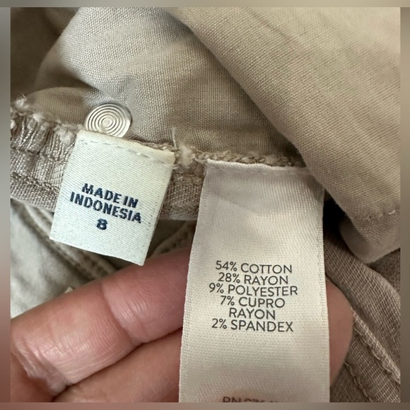 J. Jill Beige Denim Slim Ankle Stretch Pants Sz 8 - Picture 3 of 7
